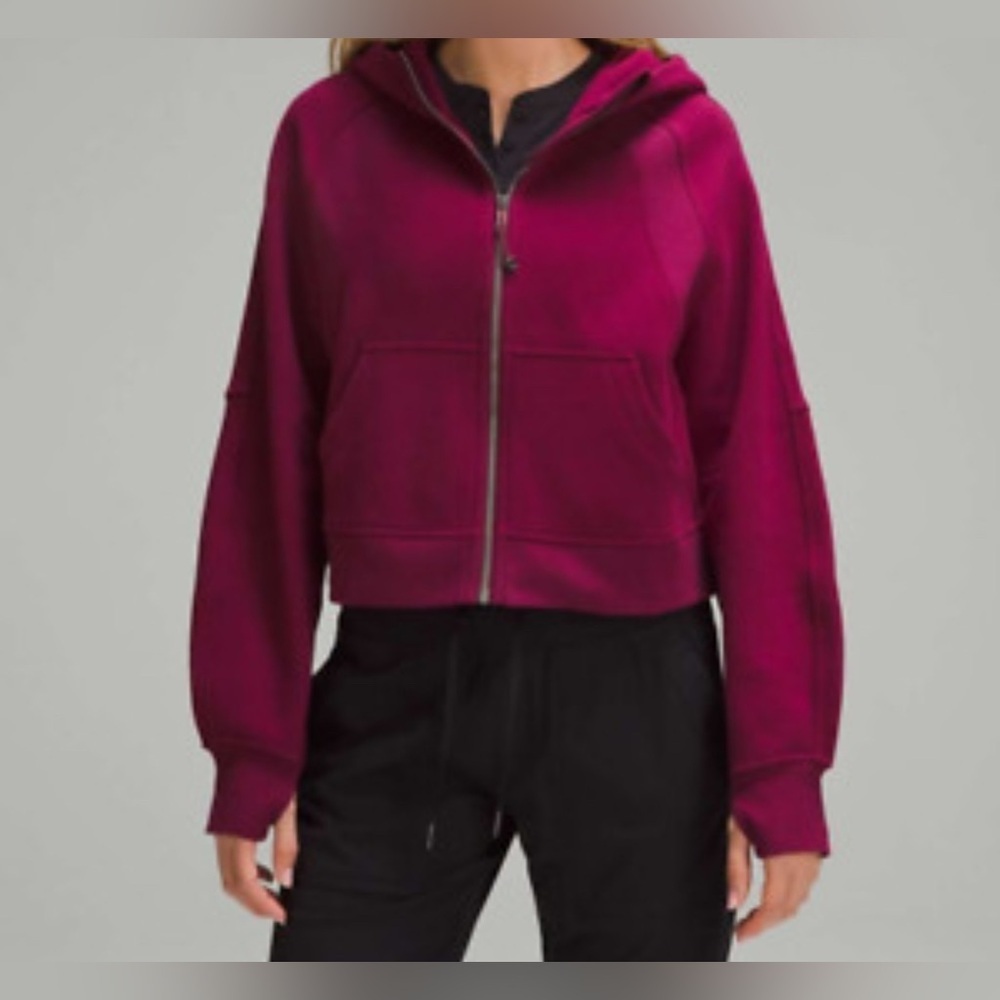 Lululemon Sonic Burgundy Scuba Oversized Full Zip Hoodie XS-S